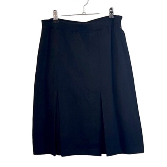 St John Basics Black Knit 2 Pleat Front Skirt size 6 - Picture 1 of 4